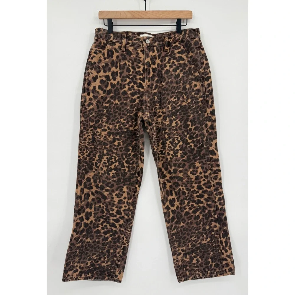 Abercrombie & Fitch Jeans Womens 28 Short Brown Leopard Curve Love Mid Rise